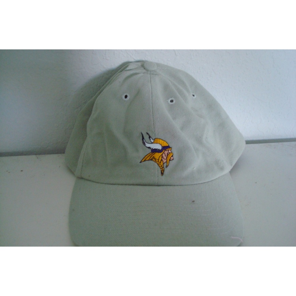 MINNESOTA VIKINGS KHAKI‎     BEACH GOLF STR APBACK  DEADSTOCK HAT CAP VINTAGE C2